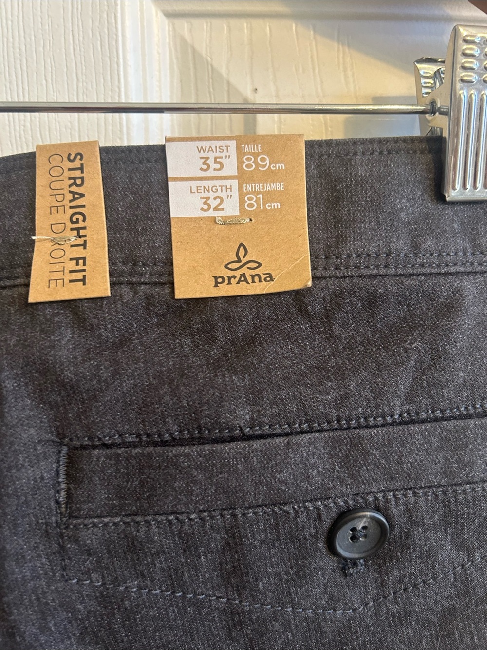 Prana Men's Straight-Fit Chinos - Charcoal Gray